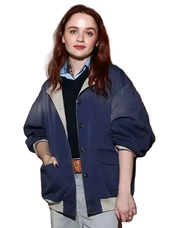 PFW  Joey King Blue Jacket