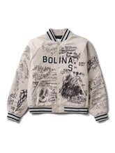 Gray Bolinas bomber jacket with rib-knitted collar