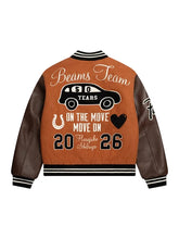Patta x Beams inspired varsity jacket with rib-knitted collar