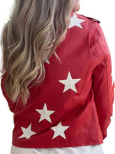 Polly Brindle Battle Camp S01 Red Leather Jacket