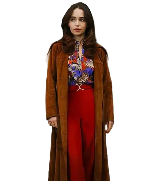 Ponies Emilia Clarke Brown Suede Coat