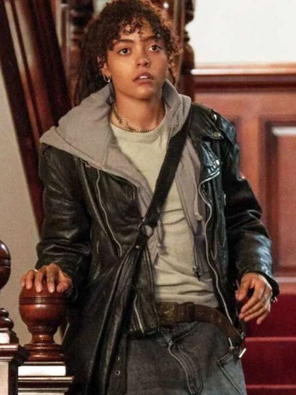 Taylah Sanders Prime Target Black Leather Jacket