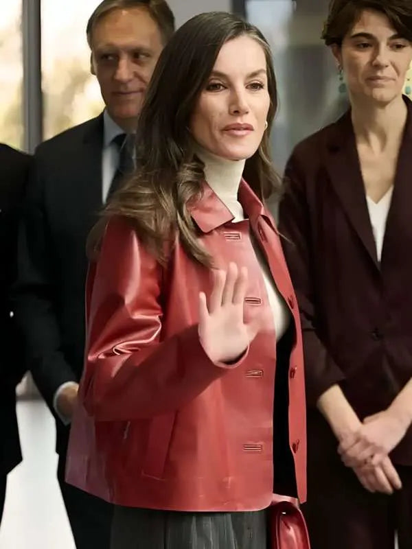 Queen Letizia Awards Ceremony Leather Jacket