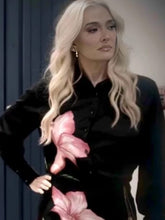 RHOBH S14 Erika Jayne Black Floral Shirt