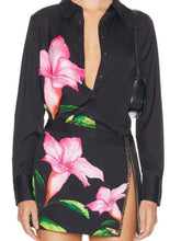 RHOBH S14 Erika Jayne Black Floral Shirt