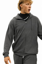 Grey New York Giants full-zip football hoodie front view