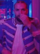 Drake X FOMO Cheetah Print Blue Military Jacket