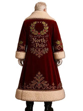 Luxury Red Velvet Santa Claus Coat with White Fur Trim