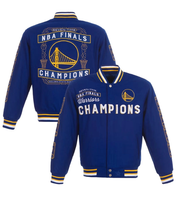 7-Time NBA Finals Champions Reversible Blue Wool Jacket front view