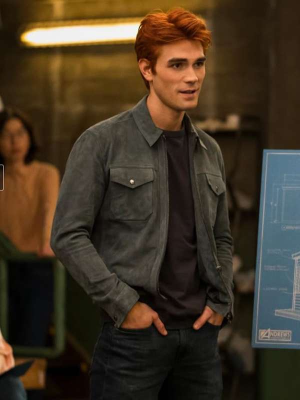 Archie Andrews Riverdale Grey Suede Leather Jacket