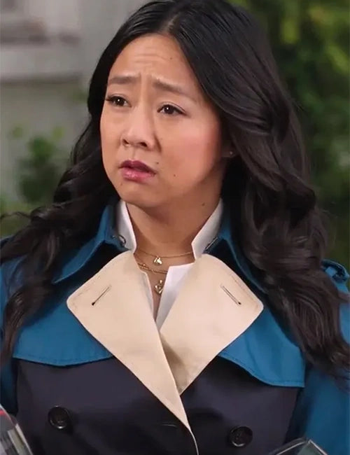 Ruby Laid Black and Blue Cotton Coat