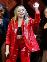 Sabrina Carpenter Red Leather Blazer