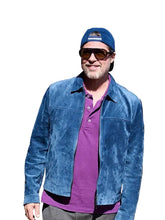 Brad Pitt blue suede-style jacket with shirt collar