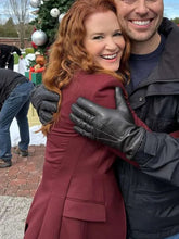 Mistletoe Murders S02 Sarah Drew Maroon Coat