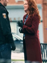 Mistletoe Murders S02 Sarah Drew Maroon Coat