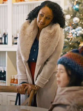 Tamera Mowry-Housley Scouting For Christmas 2024 Shearling Coat