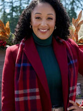 Tamera Mowry-Housley Scouting For Christmas 2024 Red Wool Coat