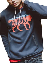 Fleece Hoodie with Rib-Knitted Cuffs