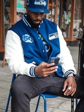 50th Season Seattle Seahawks Blue Varsity Jacket