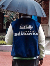 50th Season Seattle Seahawks Blue Varsity Jacket