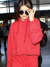 Selena Gomez Street Style Red Hoodie