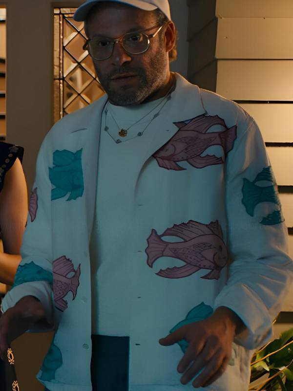 Platonic S2 Seth Rogen Fish Printed Jacket