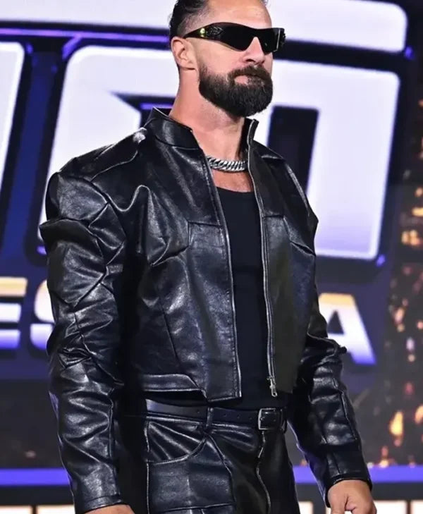 Seth Rollins SummerSlam 2026 Kickoff Black Leather Jacket