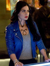 Shadowhunters Isabelle Lightwood Blue Leather Jacket
