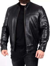 Men Black Classic Leather Motorcycle Jacket