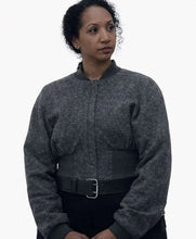 Silo S03 Camille Sims Alexandria Riley Grey Wool Bomber Jacket