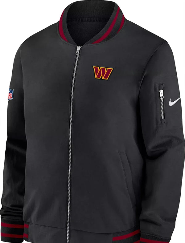 Sims Nike Washington Commanders Coaches Black Bomber Jacket