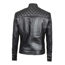 Slim Fit Quited Leather Biker Jacket Women