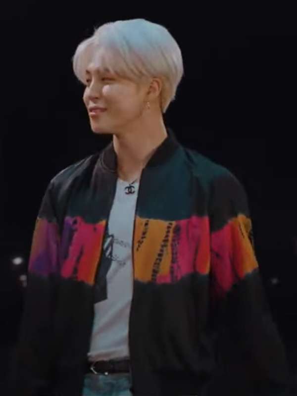 Jimin Black Tie-Dye Bomber Jacket