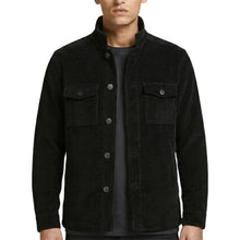 Jack Lowden inspired black jacket with shirt-style collar