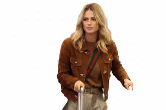 Street Style Michelle Hunziker Brown Jacket