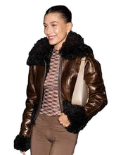Hailey Bieber Fur Brown Jacket