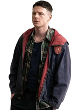 Blue and red Half Man character-inspired outerwear
