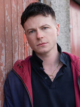 Stuart Campbell Half Man Jacket in blue and red