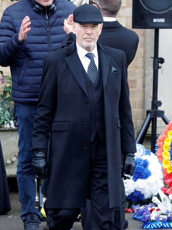 Pierce Brosnan MobLand  Black Coat