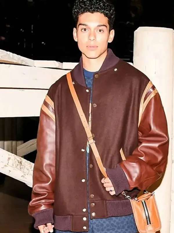 Anthony Keyvan XO Kitty Brown Varsity Jacket