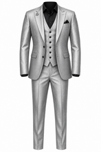 Sylvester Stallone Inspired Metallic Grey Formal Suit