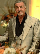 Sylvester Stallone Inspired Metallic Grey Formal Suit