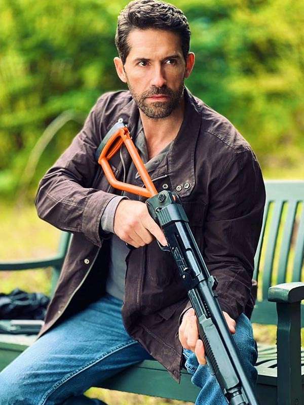 Scott Adkins Cotton Take Cover 2024 Brown Jacket