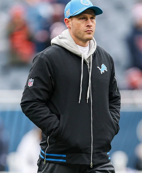 Terrence Detroit Lions Black Fleece Bomber Jacket