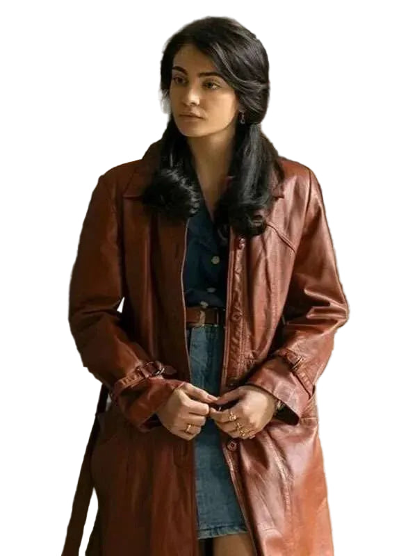 Aurora Giovinazzo The Big Fake Brown Coat