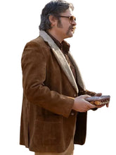 Edoardo Pesce The Big Fake Shearling Brown Suede Blazer