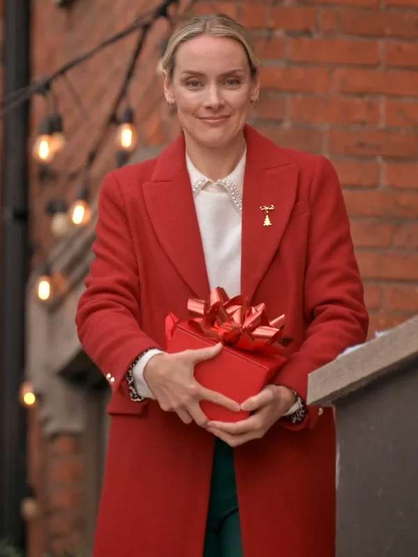 Rachel Skarsten The Christmas Charade 2024 Red Coat