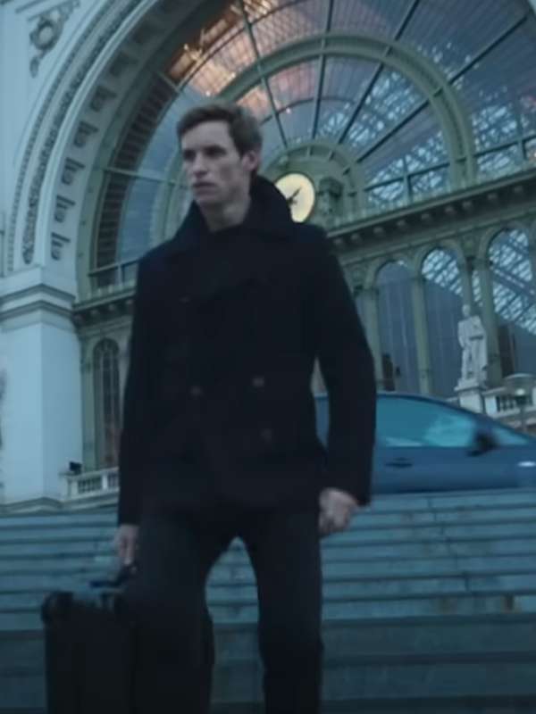 Eddie Redmayne The Day of the Jackal Black Peacoat