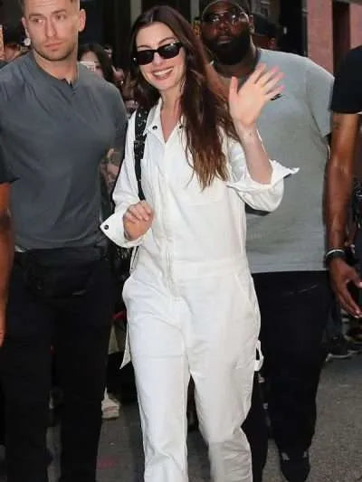 The Devil Wears Prada 2 Anne Hathaway White Jumpsuit