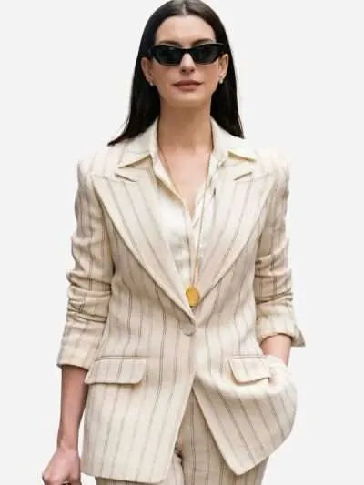 The Devil Wears Prada 2 Anne Hathaway Pinstripe Blazer